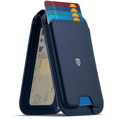 Porte-cartes pour MagSafe SHIELDON en cuir véritable et finitions haut de gamme