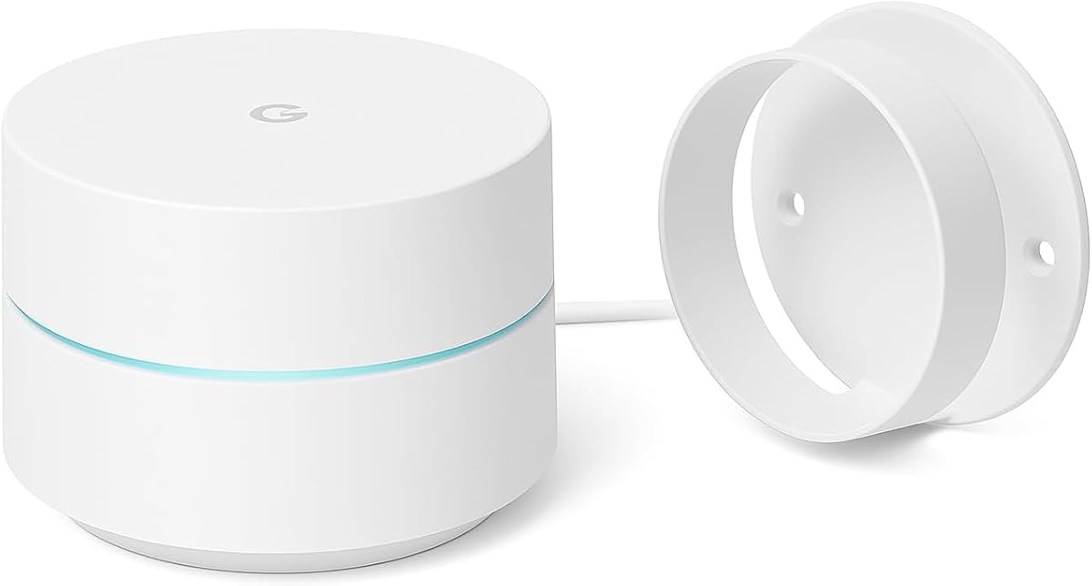 WiFi - AC1200 - Sistema de enrutador WiFi de malla + soportes de pared para Google - Cobertura de 1500 pies cuadrados - Señal perfecta para dispositivos domésticos inteligentes - 1 paquete - Nieve