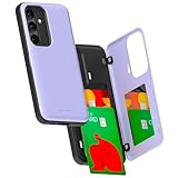Goospery Galaxy S24 用 ケース 背面 カード 収納 マグネット式 バンパー カバー 6.2 インチ、Galaxy S24 ケース カード収納 背面 ケース 2枚 カード入れ カバ― (紫色の) S24-MDB-PPL