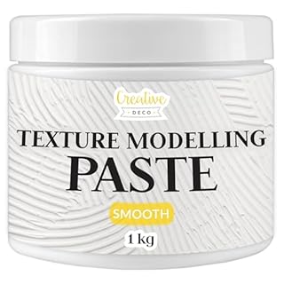 Creative Deco Modelling Paste | 1 kg | White Fine Texture Paste | Acrylic Paint Structural Medium for Art Project, DIY, 3D Effect, Structure, Texture