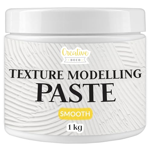 Creative Deco Modelling Paste | 1 kg | White Fine Texture Paste | Acrylic Paint Structural Medium for Art Project DIY 3D Effect Structure Texture