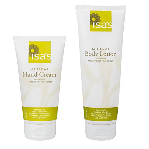 Isa's Naturals Dead Sea Minerals Body Lotion Hand Cream Duo Gift Set in Travel Case