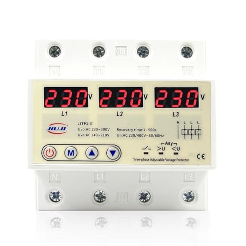 Relais de surtension réglable triphasé 3P+N 63A 220V 380VAC haute précision - 5