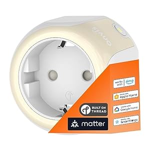 Onvis Thread Steckdose, Matter Smart Plug Funktioniert mit Alexa, Apple HomeKit, Google Home, App- und Sprachsteuerung, Timer, Kann Thread-Netzwerk erweitern, Reaktion Blitzschnell, 16A