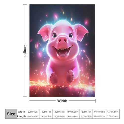 Couverture polaire cochon idée cadeau originale plaid doux enfant