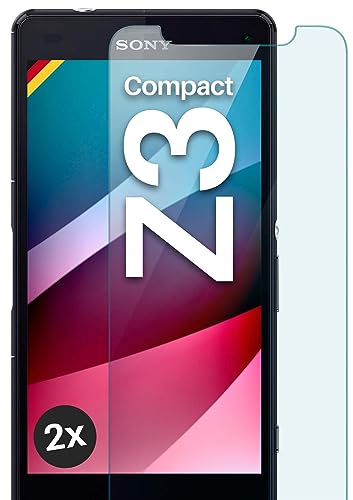 moex ShockProtect für Sony Xperia Z3 Compact Panzer Schutz Glas 9H Festigkeit, Schutzfolie gehärtetes Schutzglas, 9H Bildschirmschutz Folie Ultra-klar, kompatibel mit jeder Hülle, 2 Stück