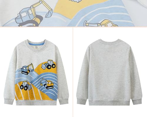 Boys Sweatshirts Casual Sweatshirts Cotton Sweatshirts Long Sleeve T-shirts Crew Neck Cartoon Tops for Boys-5054