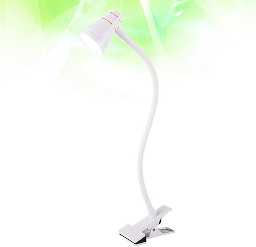 Miniatura 9 de Lámpara de escritorio con abrazadera flexible cuello de cisne recargable luz de lectura para el hogar y el dormitorio blanco