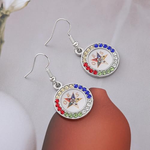 OES Symbol Jewelry Crystal Order of The Eastern Star OES Sorority Earrings for Women Sisterhood3