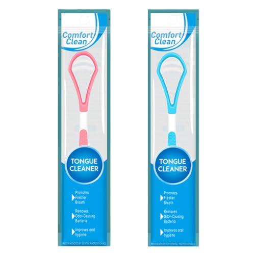 IEBTAWN 2 Pezzi Pulisci Lingua, Tongue Scraper, Raschietto Lingua, Per Igiene Orale, Alito Fresco, Pulizia Lingua, Adulti