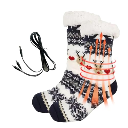 Calcetines calefactables | Calentadores antideslizantes de invierno | Calentador de pies con calefacción USB | Para Mujeres Hogar Oficina Mañana Fría Noche Relajación Dormitorio Sala de Estar