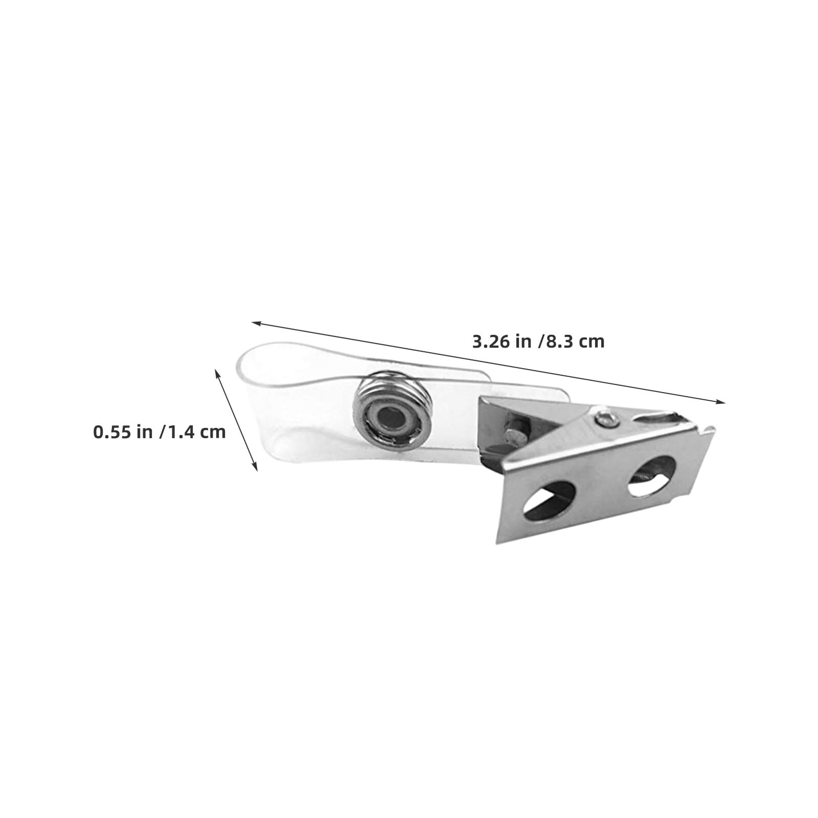 SHERCHPRY 250 Clip per Badge Identificativi in Metallo con Cinturino Trasparente Resistente Clip Doppio Foro per Tessere Lavoro e Porta Etichette Accessori per Ufficio e Scuole