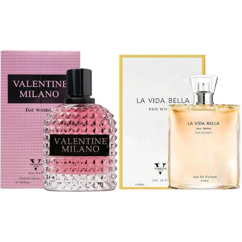Valentine Milano - Conjunto de perfume para mujer y La Vida Bella, 3.4 onzas, fragancias de larga duración, paquete de 2