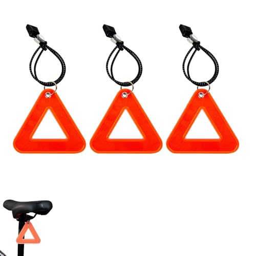CARPJZ 3PCS Reflective Triangle Pendant, Warning Light Plate, Bicycle Rear Triangle Reflector for Cycling Running Backpack Night Riding