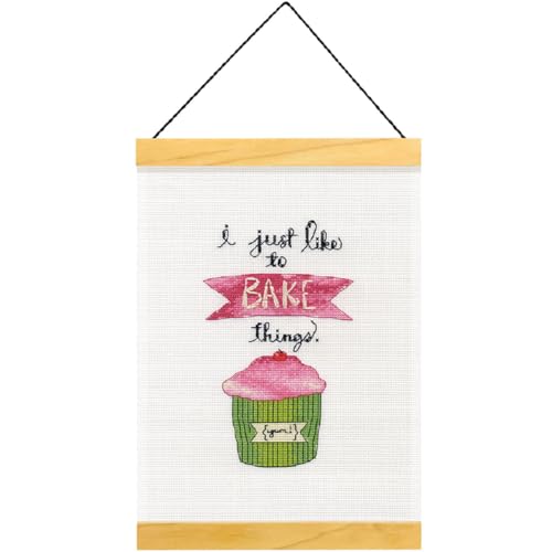 Image of Dimensions I Just Like to Bake Things Counted Cross-Stitch Kit, 14 Count White Aida, 8'' x 11.5''