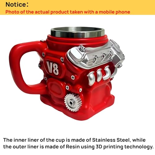 Image of V8 Engine Coffee Mug,Car Coffee Mug Personalized with Handle