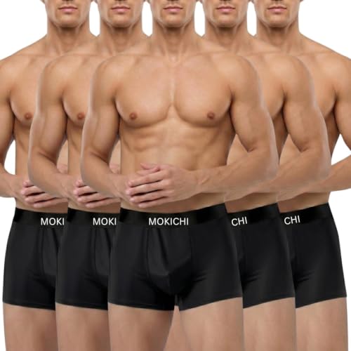 Image of Men's Ice Silk Boxer Briefs Pack of 5 | Ultra Soft Breathable Stretch Trunks | Moisture Wicking Quick Dry Men's Underwear | Comfortable Mid Rise Anti Chafing Innerwear