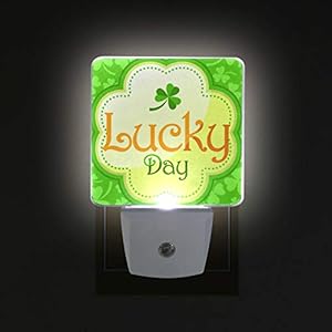 Pfrewn St Patrick's Day Good Luck Night Light Set of 2 Shamrock Plug-in LED Nightlights Auto Dusk-to-Dawn Sensor Lamp for Bedroom Bathroom Kitchen Hallway Stairs Decorative Pfrewn St Patricks Day Good Luck Night Light Set of 2 Shamrock Plug in LED Nightlights Auto Dusk to Dawn Sensor Lamp for Bedroom Bathroom Kitchen Hallway Stairs Decorative