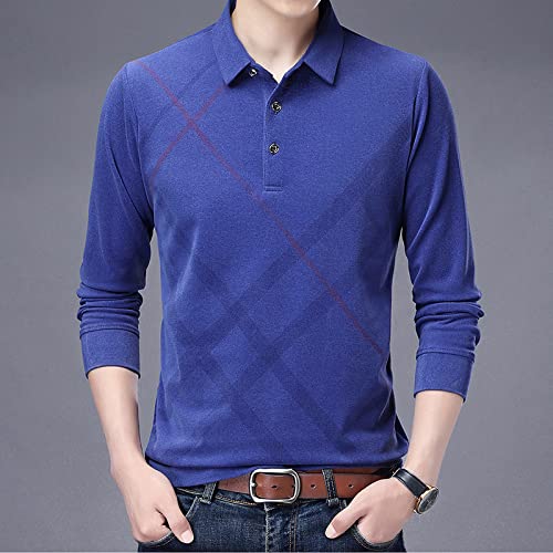 Chemise À Manches Longues pour Hommes - Polos pour Hommes Automne Hiver Épais Affaires À Manches Longues Tee-Shirt Slim Fit Plaid Polo Bouton Léger Et Respirant Top pour S’Entraîner Ho Cover
