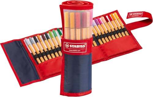 Caneta Ponta Fina – STABILO point 88 – Estojo nylon com 25 unidades – Em 25 cores