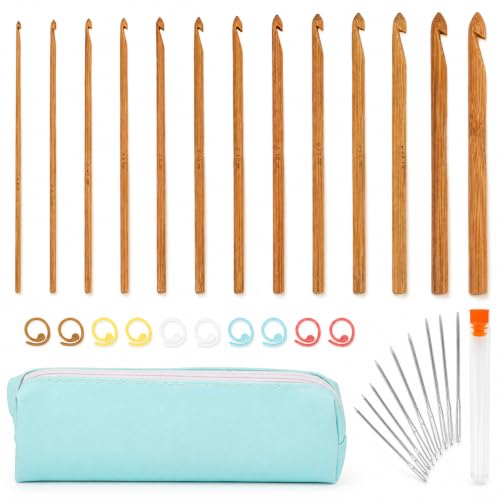 Bamboo Crochet Hook Set by WooCrafts