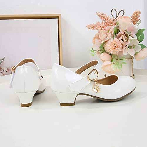 Girls High Heel Mary Jane Sandals Dress Wedding Closed Toe Ankle Shoes with Strap Fancy Trendy Non Slip Sandals4