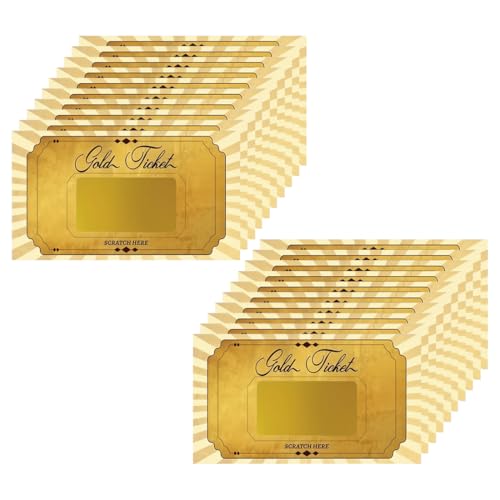 YIPFEN 20 pièces Carte à gratter Ticket d'Or, Carte Cadeau à Remplir, Bon pour a Remplir, Cartes Cadeaux et Billets à Faire Soi-Même, Cadeau Personnalisé, Cadeau Personnalisable