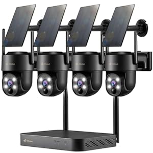 Kittyhok Black Solar Security Cameras Wireless Outdoor...