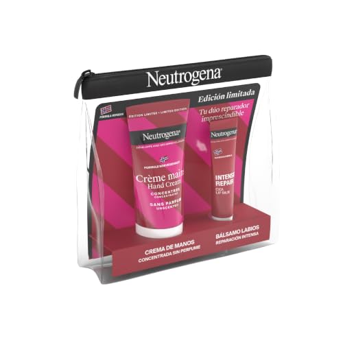 Neutrogena Crema de Manos sin perfume 75ml + Bálsamo Labial CICA 15ml, reparación intensa