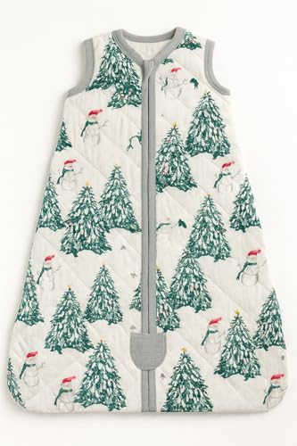 Image of TuddyBuddy Baby Cotton Wearable Quilted Sleeping Bag Blanket 1.5 Tog with 1 Way Zipper Closure | Ideal for Babies & Kids Hypoallergenic Fabrics | (Pine Tree AOP, 18-24 Months)