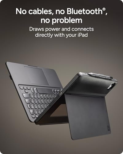 Image of ZAGG Pro Keys Connect iPad 11 inch (A16) / 10.9 inch (10th Gen) Keyboard Case - USB‑C Direct Connect Keyboard with Trackpad, Detachable Backlit Keys, 6.6 ft Drop Protection, Kickstand & Dual USB‑C Ports,Black