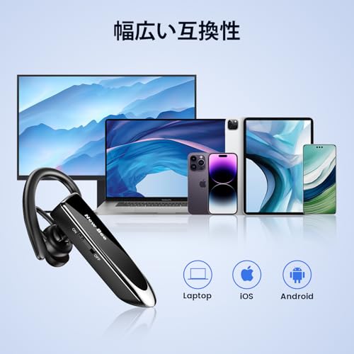 New bee Bluetooth イヤホン 片耳 ブルートゥースイヤホン 耳掛け式 マイク内蔵 ハンズフリー通話 260mAh大容量バッテリー 24時間連続使用 1440時間スタンバイ 左右耳兼用 SIRI対応/CVC6.0ノイズキャンセリング 軽量 快適装着 運転/在宅勤務/テレワーク/LINEチャット/zoom会議/仕事/通学/ウォーキングに対応 商品画像6