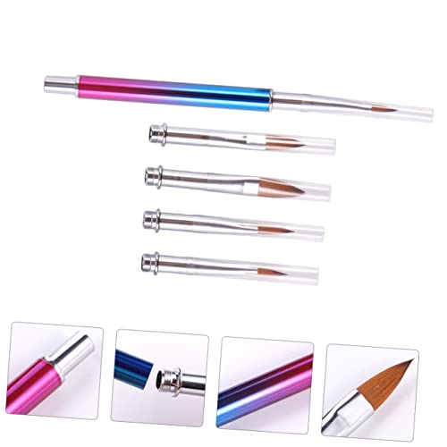 VICASKY 4pcs Nail Set Detachable Metal Handle Nail Art Pen Tips Easy to Use and Manicure Tools for Home and Professional Use