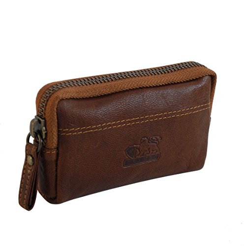 Preisvergleich Produktbild Branco - Leder Schlüsseltasche Schlüsseletui Schlüssel Etui Schlüsslemappe - präsentiert von ZMOKA® in versch. Farben (Tan)