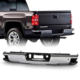Fits 2014-2018 Chevy Silverado/GMC Sierra 1500 Chrome Rear Step Bumper w/Sensor Holes w/Conner Step...