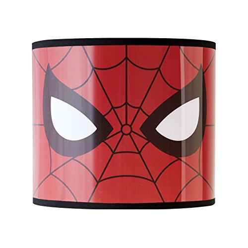 Idea Nuova Spiderman Stick Table Kids Lamp With Pull Chain, Themed Printed Decorative Shade, Red And Black #TOP6
