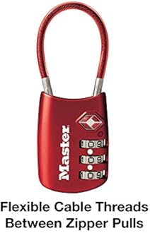 Master Lock 4688D Set Your Own Combination TSA Approved Luggage Lock, 1 Pack, Red