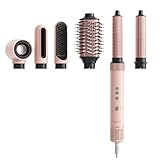 6-in-1 Hairstyler, Airstyler, Lockenstab, Ionen Föhn Locken oder Glätten, Föhnbürste Warmluftbürste Rundbürstenföhn Lockenföhn Haartrockner Haarstyling Geräte für Muttertagsgeschenk- Rosa