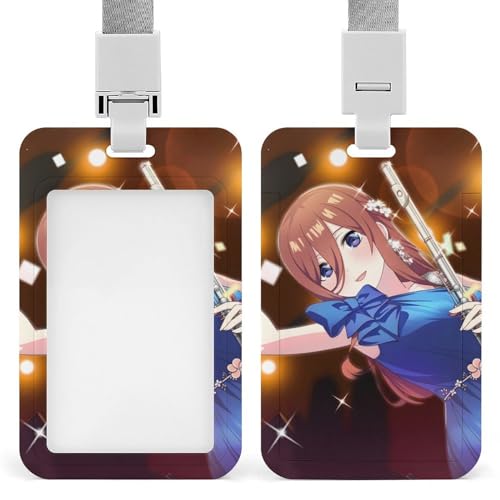 五等分の花嫁 中野 三玖 IDカードホルダー 縦型 社員証 カードケース ネームホルダー 名札ホルダーカードケース 防水 吊り下げ パスケース カード入れ 名札ケース 通勤 通学 男女兼用 名刺入れ クリップスト リール付き かわいい 人気 社員証ケース