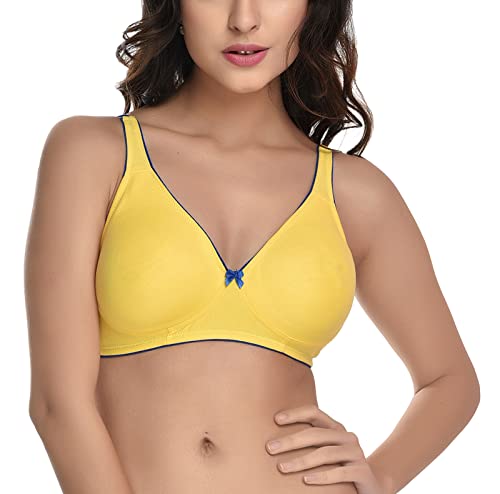 Image of StyFun Women Cotton Non-Padded Non-Wired Seamless Everyday Bra Multicolor Cup- B See Main Image to Check How Many Bras You Will Get