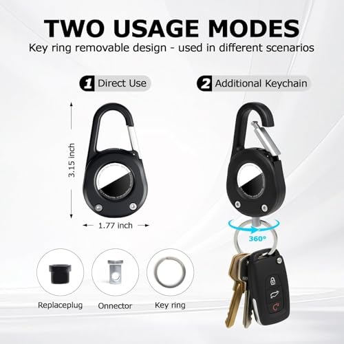 Funda para AirTag anticaída solución para no perder las llaves con soporte de mosquetón 4