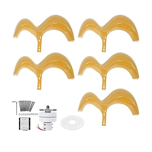 Deror Vindkraftverk, sats för turbingeneratorer 5 blad 600 W med styrenhet Power Gourd typ DT‑HL‑600w – gyllene (24V)