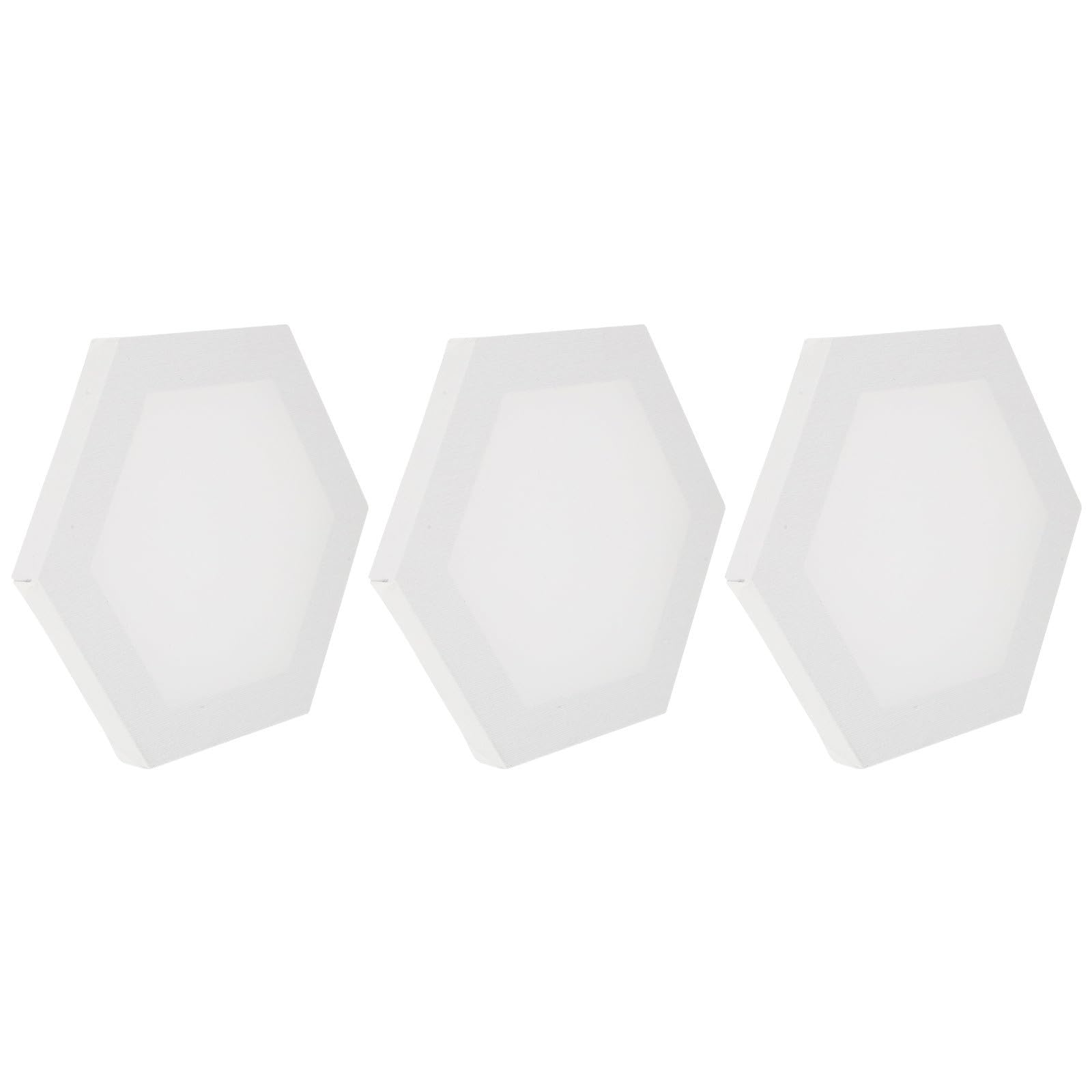 UKCOCO Toiles Hexagonales Blanches Panneau Artistique Cadre en Bois Lot de 3 en Coton pour Peinture à L'huile pour Loisirs Créatifs et Débutants