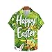 Men's Easter Button Down Shirt Funny Easter Eggs Print Short Sleeve Hawaiian Bowling Shirts Mens Easter Day T Shirts Men's Easter Shirt A, Multicolor