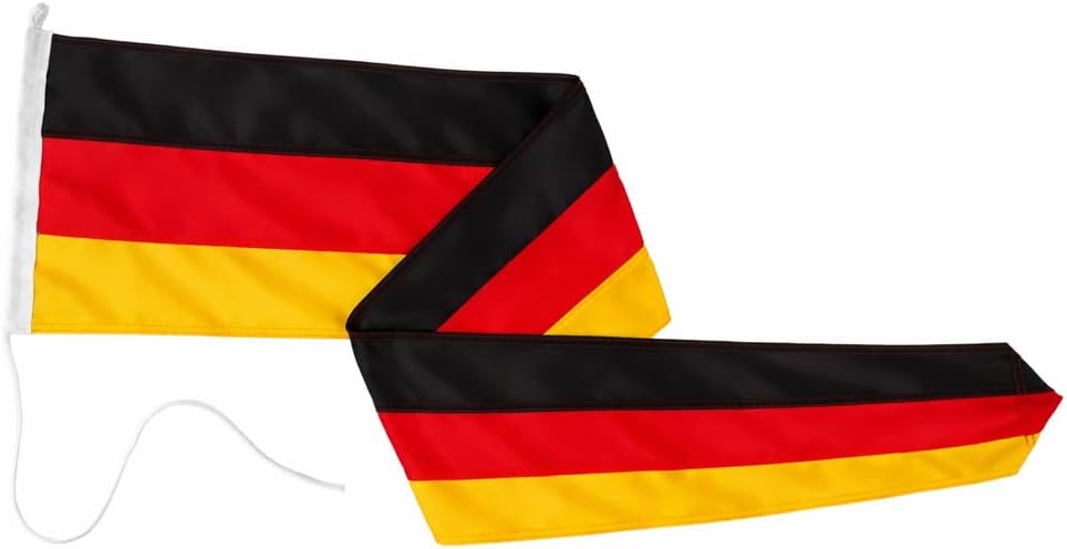 Premium Long Bunting Germany 40 x 200 cm - 160 g/m  Fabric Weight Robust and Weather-Resistant Ship Flag Cloth - Flag Pole Accessories