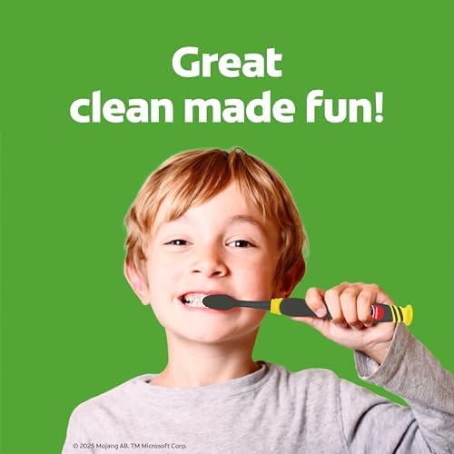 Colgate Kids Minecraft Toothbrush and Kids Toothpaste Gift Set, Includes Minecraft-Themed Battery Toothbrush, 2 Bubblegum Flavored Fluoride Toothpastes, and 2 Manual Toothbrushes - 5