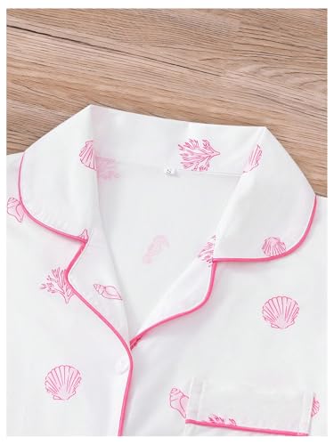 Image of Floerns Women's Floral Pajamas Notch Collar Print Sleepwear Two Piece Pajama Set