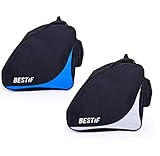 BESTIF Skischuhtasche wasserdicht | Tasche für Skischuhe / Schlittschuhe | widerstandsfähige Stiefeltasche (Schwarz-Blau)