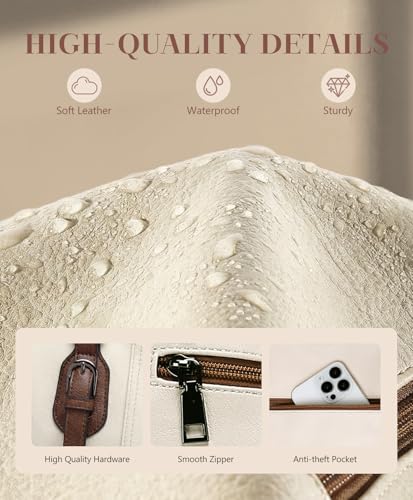 Image of VASCHY Hobo Purse for Women, Two-Strap Set, Easily Converts to Shoulder Bag, Crossbody Bag, or Tote Handbag, Travel Work Bag