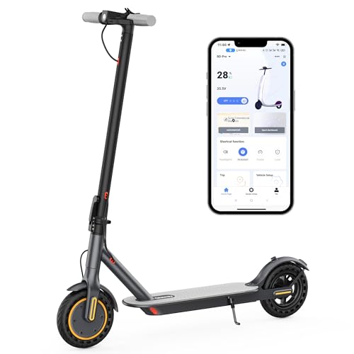 10/8.5" Aluminum Alloy Frame E Scooter for Adults 19-22 MPH Sport Escooter 350W/500W Motor, Electric Scooter 15-22 Miles Range, Bearing 265 LBS/APP Control 8.5 Inch-350W-Yellow